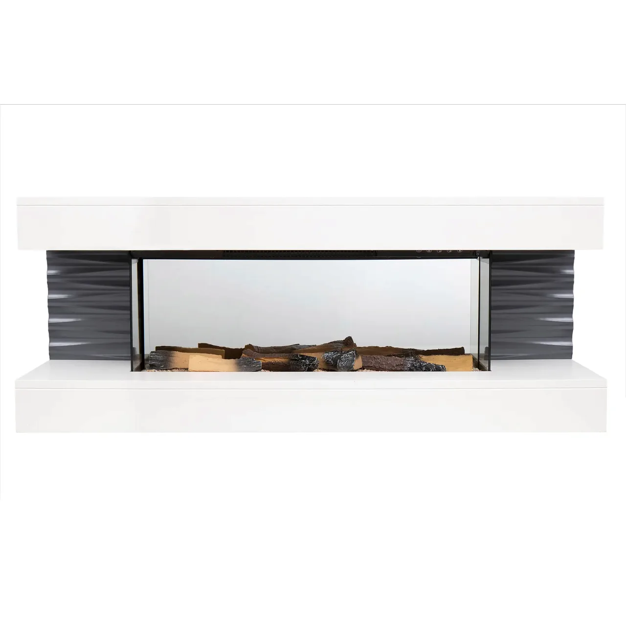 Semineu electric panoramic, 2 trepte de incalzire 1000 W / 2000 W, montat pe perete sau pe podea, 8 moduri de iluminare a focarului, protectie la supraincalzire Home FKK 10 2